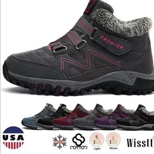 Women's Fashion Walking Shoes Hook Loop Outdoor Winter Warm Fur Lined Snow Boots